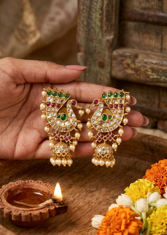 Premium peacock kemp jhumka Aksha Trends