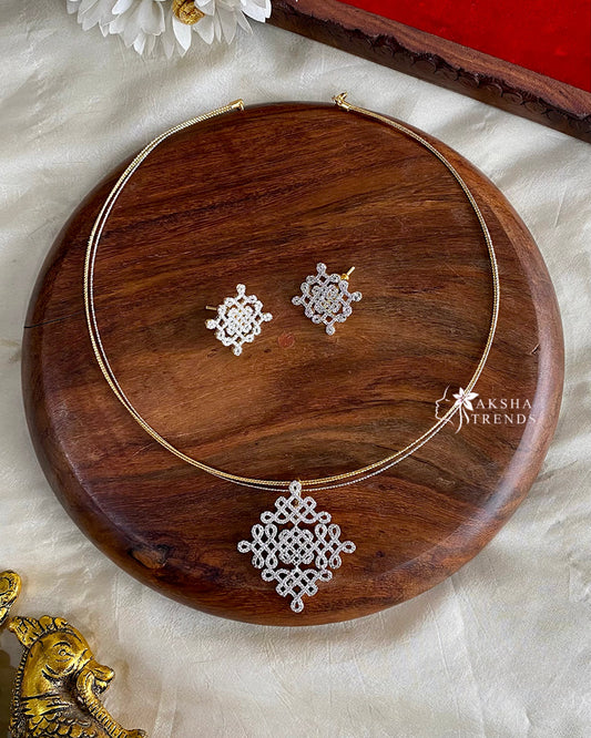 Kolam diamond necklace Aksha Trends