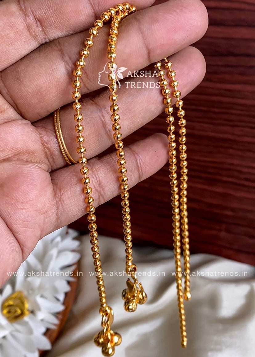 Micro gold bead Anklet / kolusu Aksha Trends 