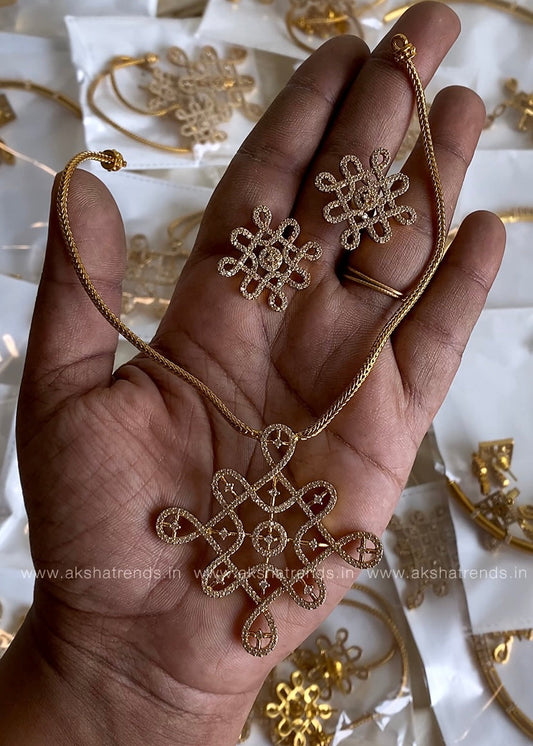 ZIVA -Kolam diamond necklace Aksha Trends