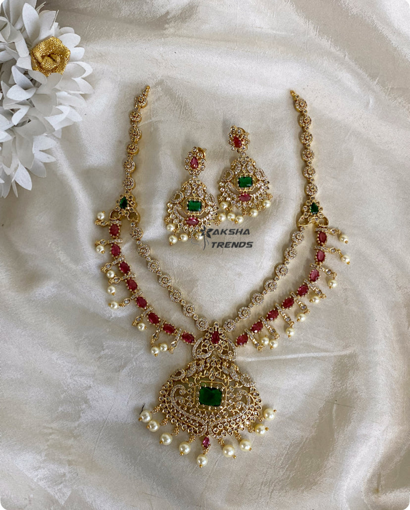 Premium diamond layer necklace Aksha Trends 