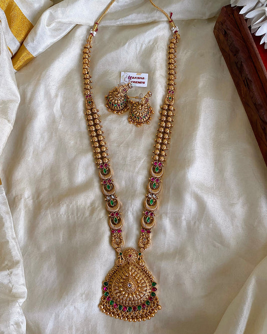 Antique floral bridal haram (non-idol) Aksha Trends