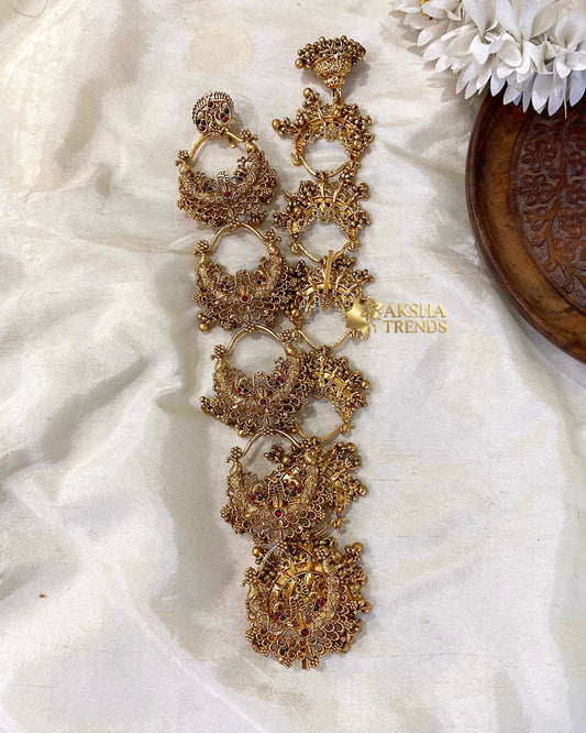 Peacock Rings Bridal Jadai billa -long Aksha Trends