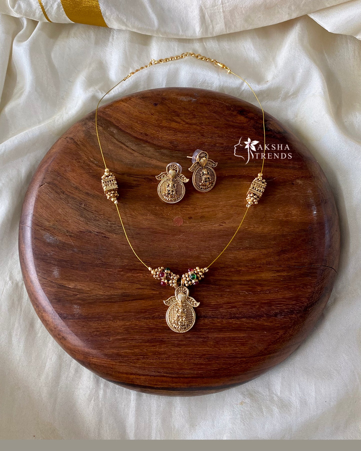 Invisible Necklace -lakshmi coin Aksha Trends