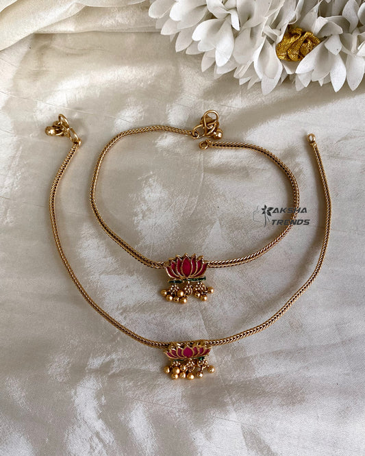 Antique lotus Anklet / kolusu Aksha Trends