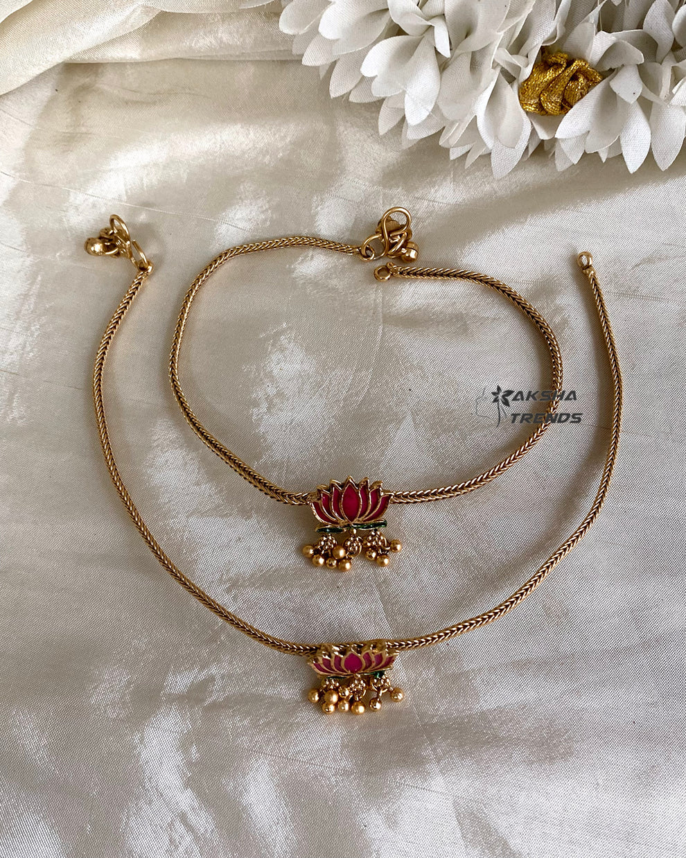 Antique lotus Anklet / kolusu Aksha Trends 