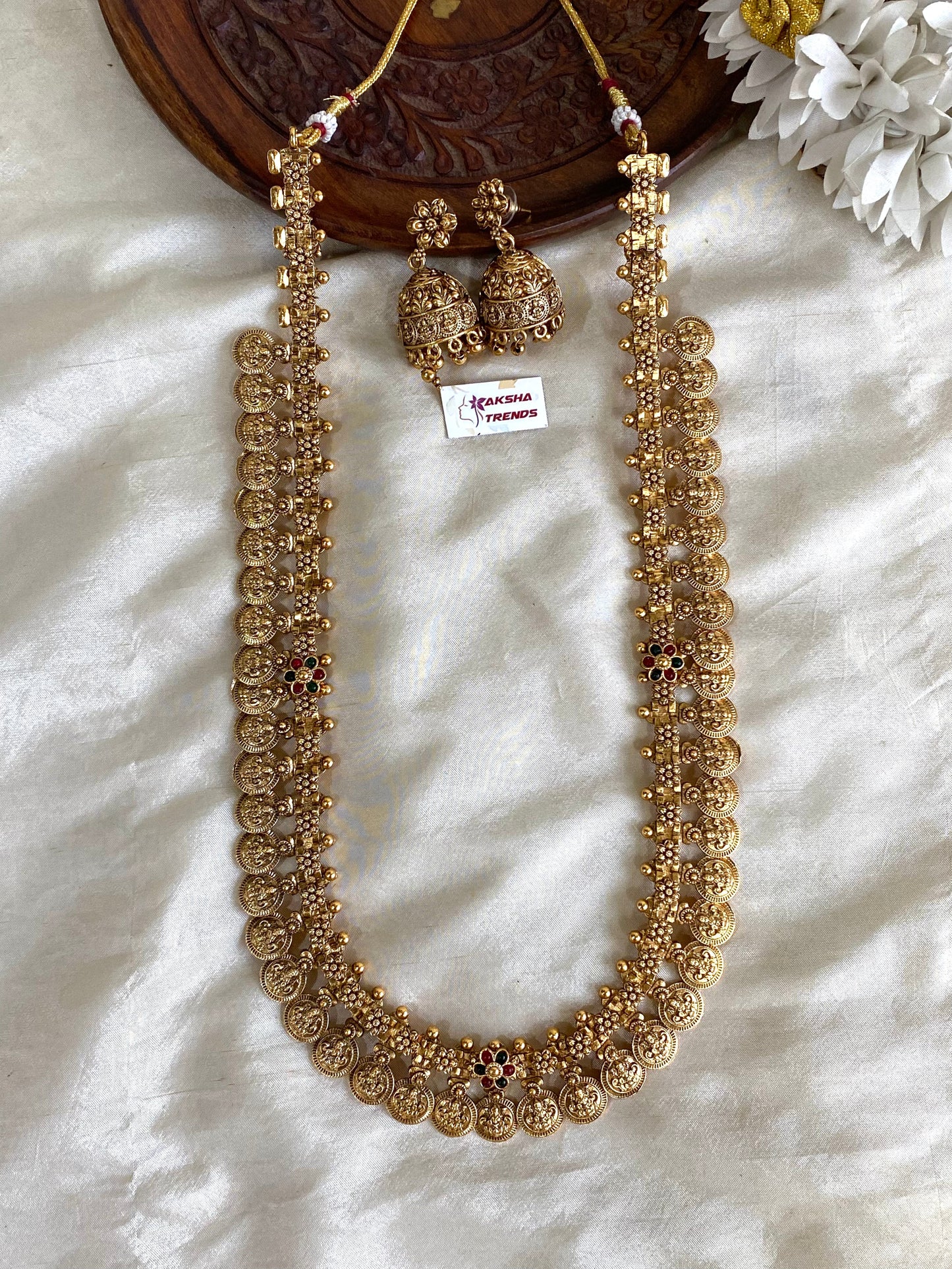 Antique Kasumalai bridal haram Aksha Trends