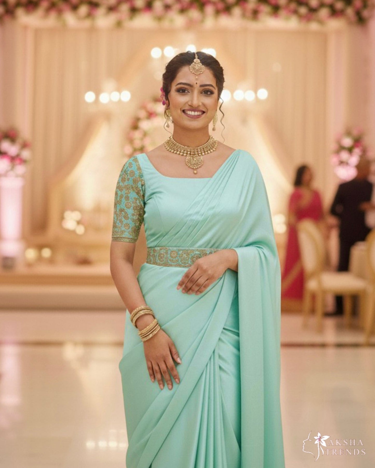 Satin Silk -Teal Green Aksha Trends
