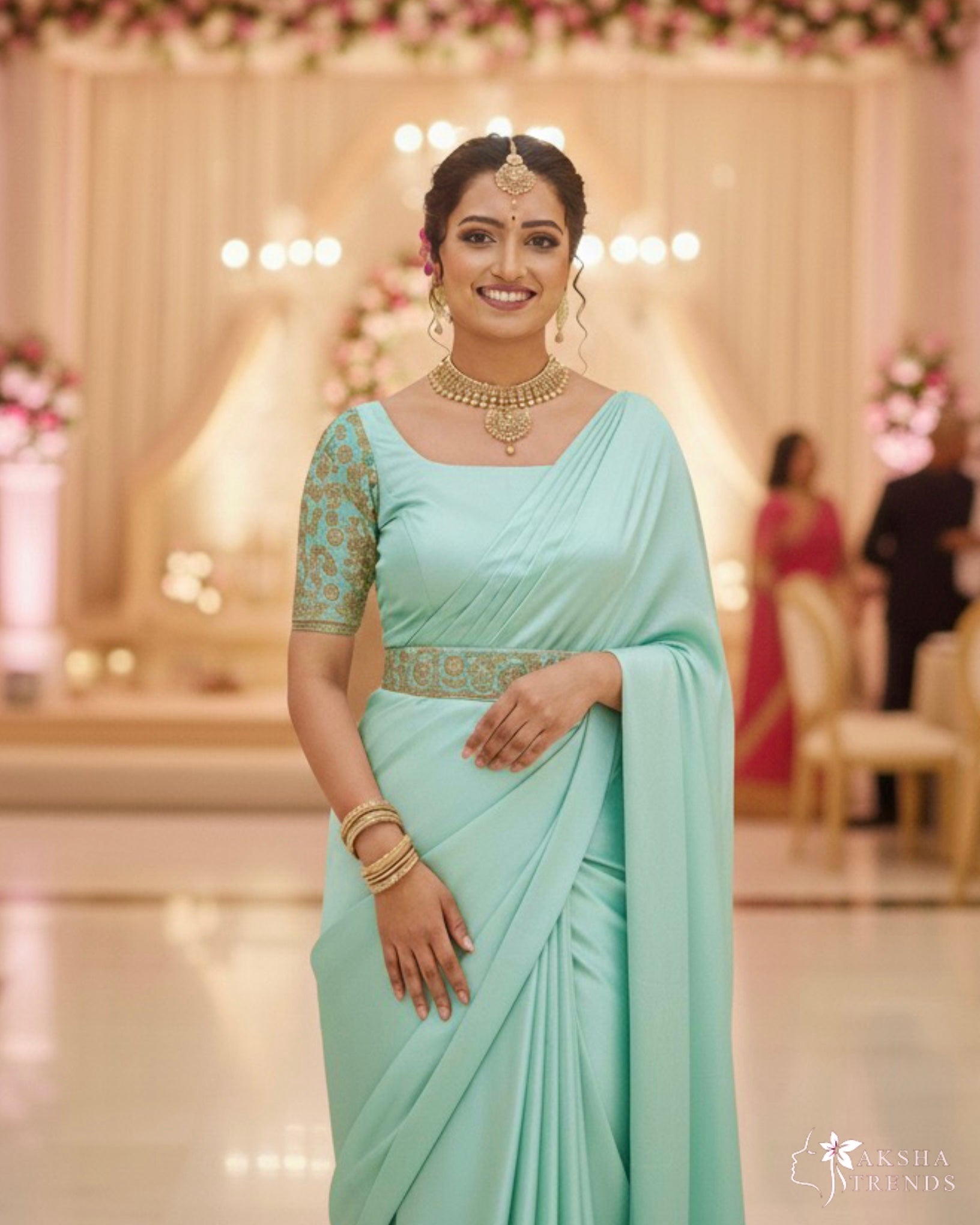 Satin Silk -Teal Green Aksha Trends