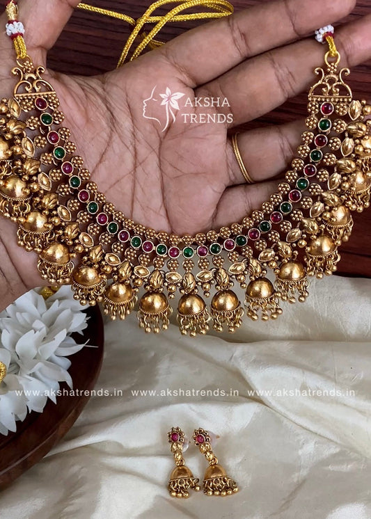 Bridal Jhumka Necklace Aksha Trends