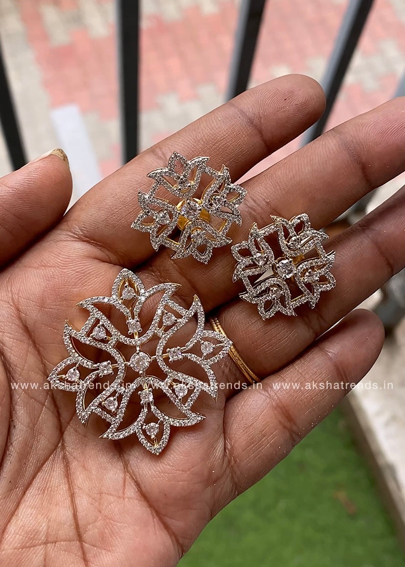 Kolam diamond pendant set Aksha Trends 