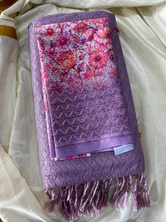 Chiffon netted saree -pink Aksha Trends