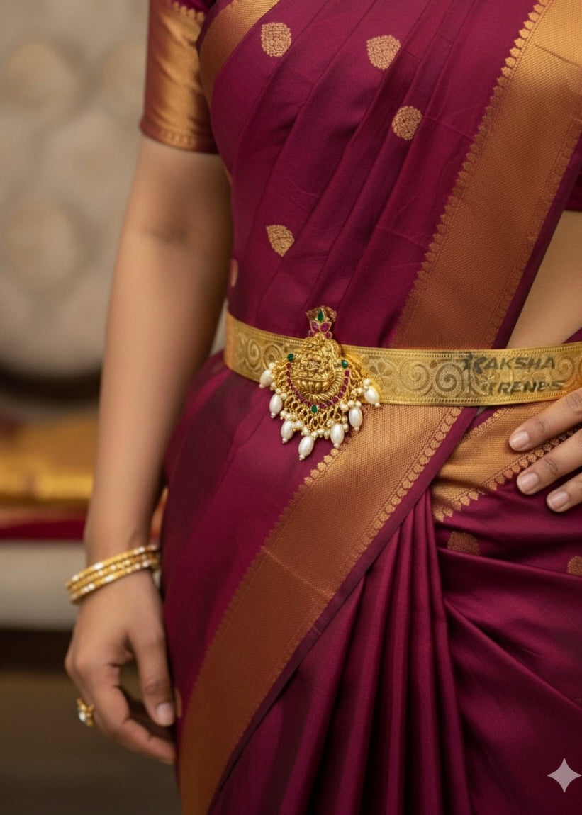 Golden bridal hipbelt -pearl Aksha Trends 