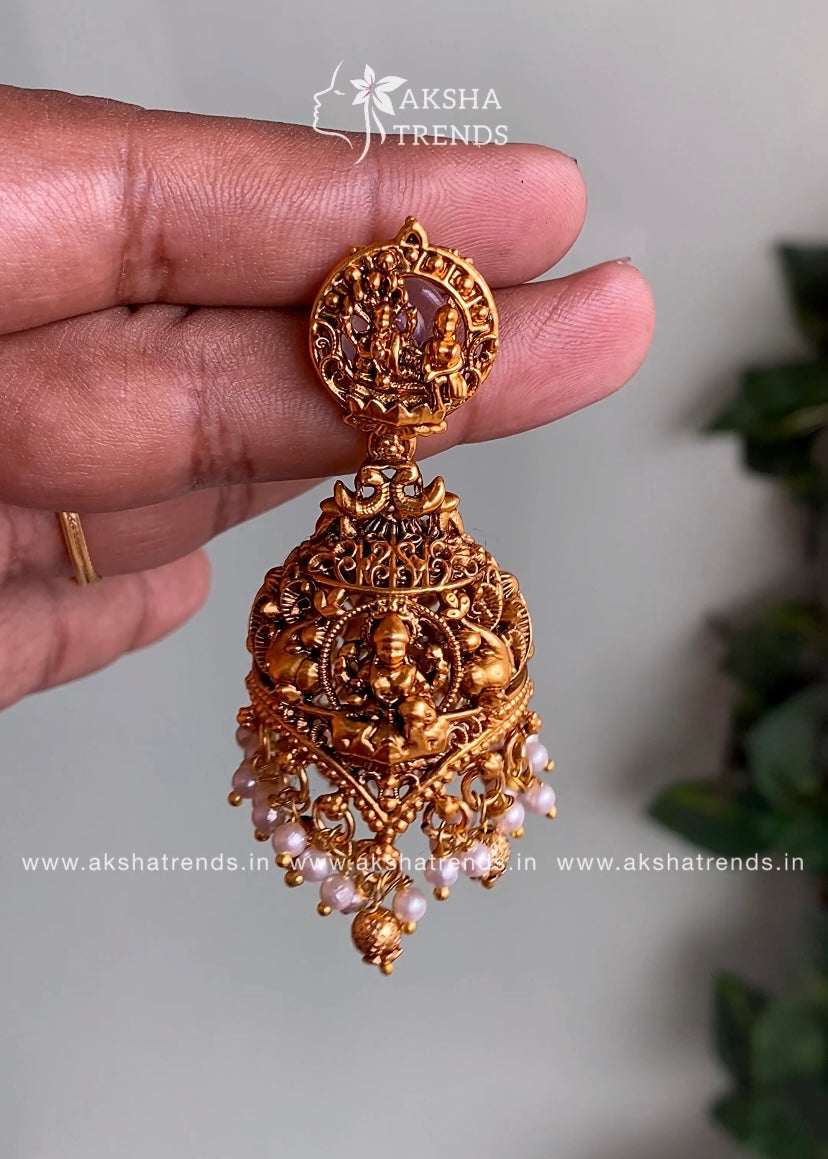 Antique Bridal Jhumka -White Aksha Trends 