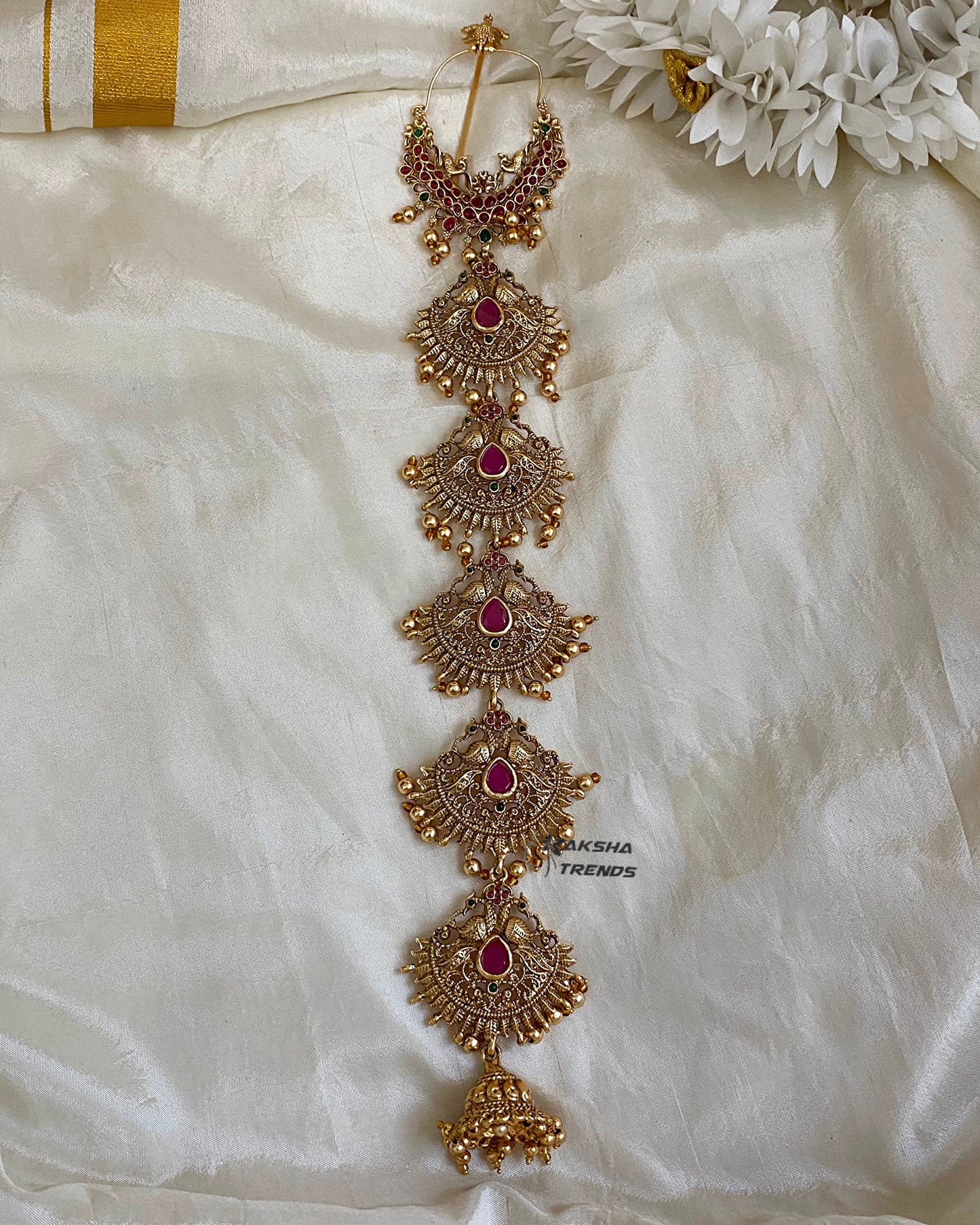 Jadai billa peacock ruby -short Aksha Trends