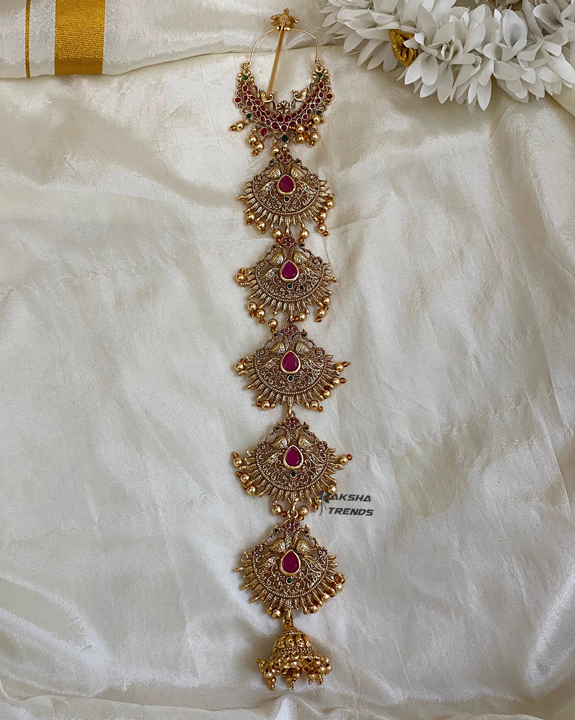 Jadai billa peacock ruby -short Aksha Trends