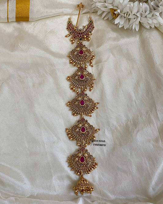 Jadai billa peacock ruby -short Aksha Trends