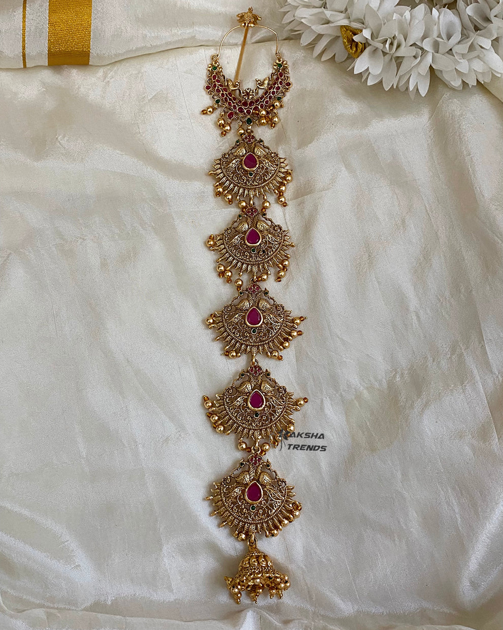 Jadai billa peacock ruby -short Aksha Trends 