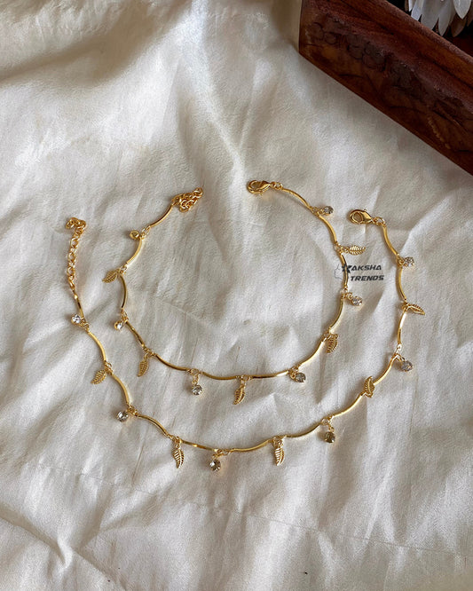 Fancy gold Anklet / kolasu Aksha Trends