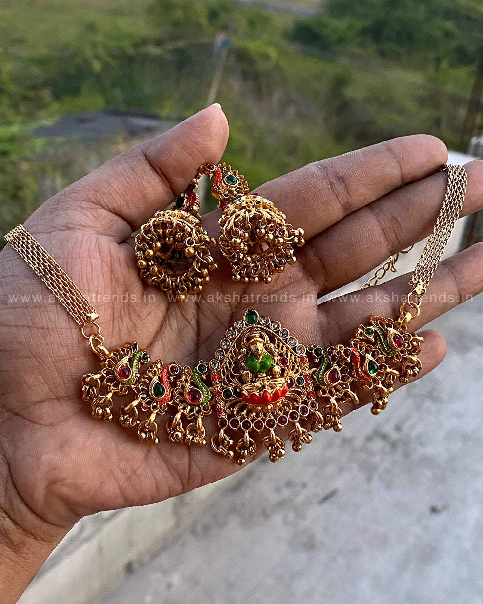 Lakshmi Nagas colour necklace Aksha Trends 