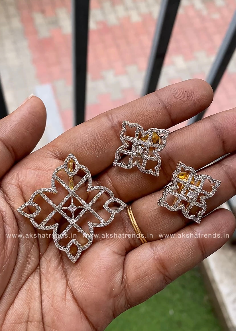 Kolam diamond pendant set Aksha Trends