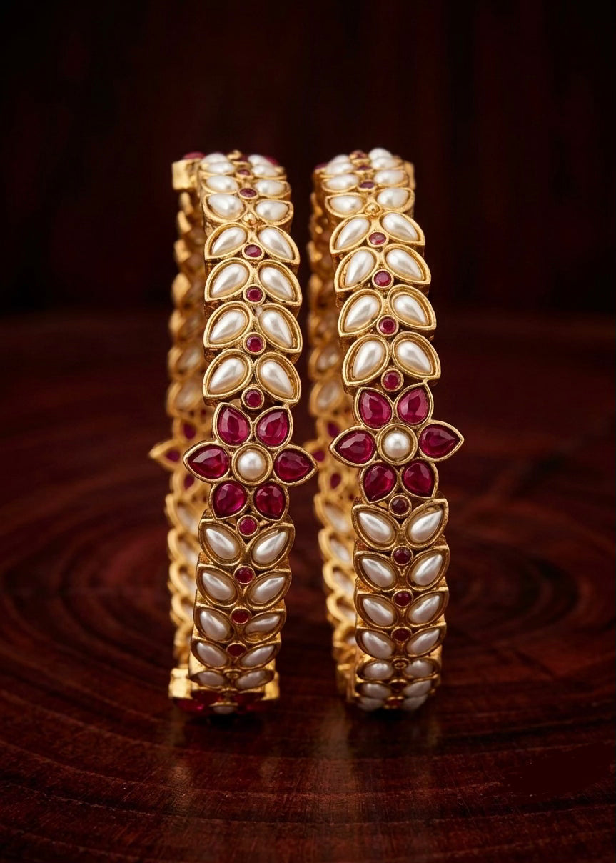 Antique pearl bangles (2pc) Aksha Trends