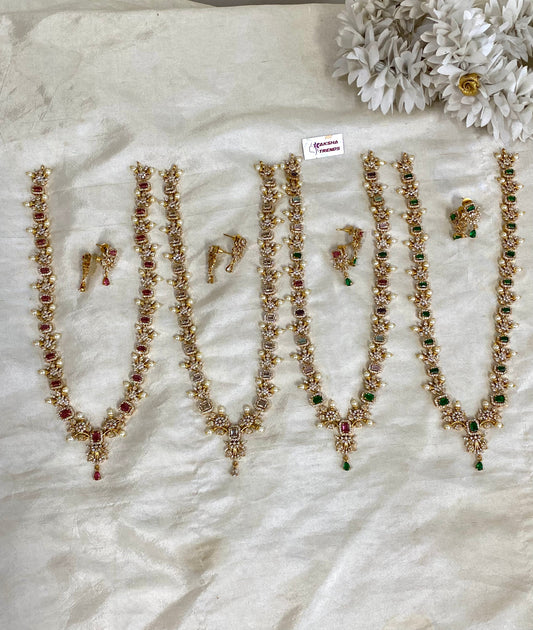 Pearl floral diamond haram Aksha Trends