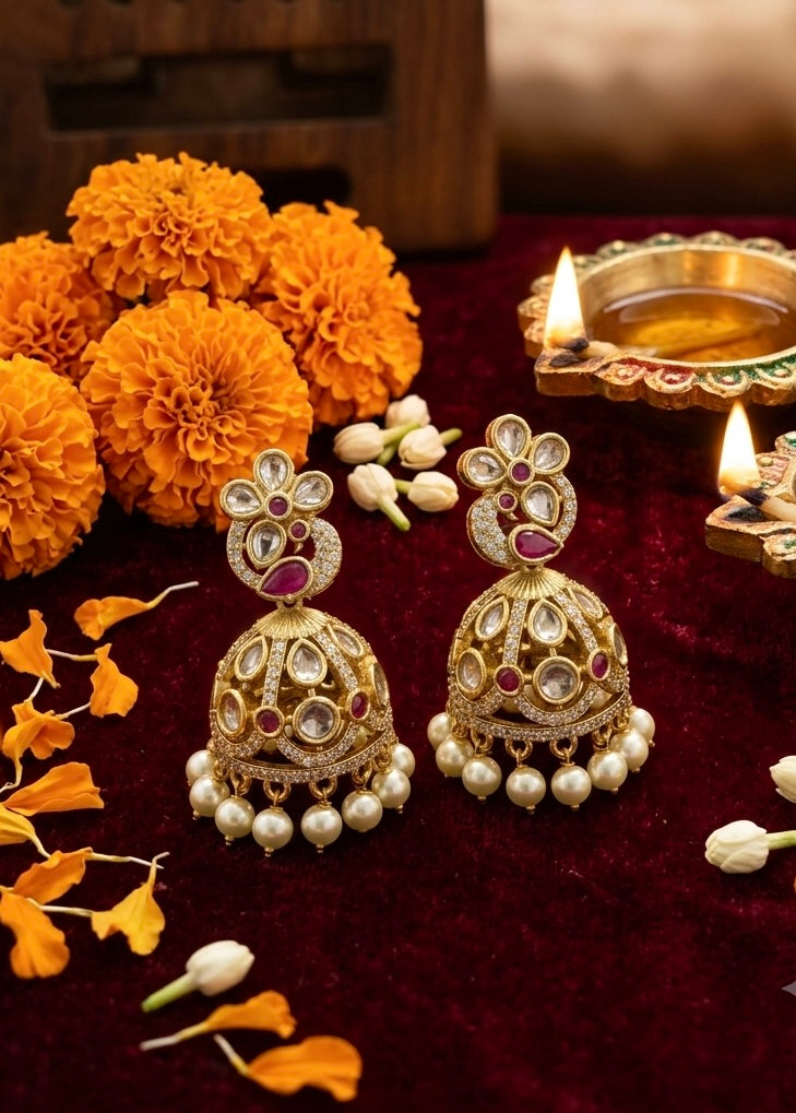 Premium peacock jhumka Aksha Trends