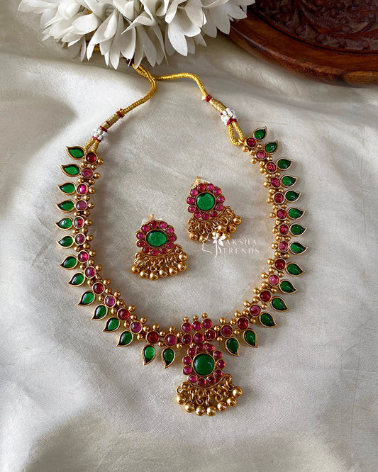 Antique palakka manga necklace Aksha Trends