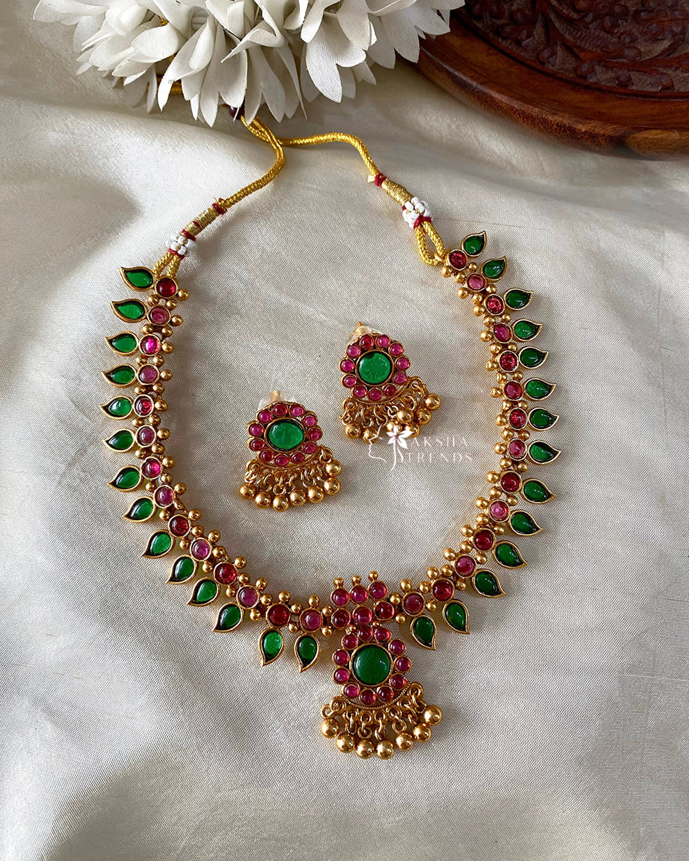 Antique palakka manga necklace Aksha Trends 
