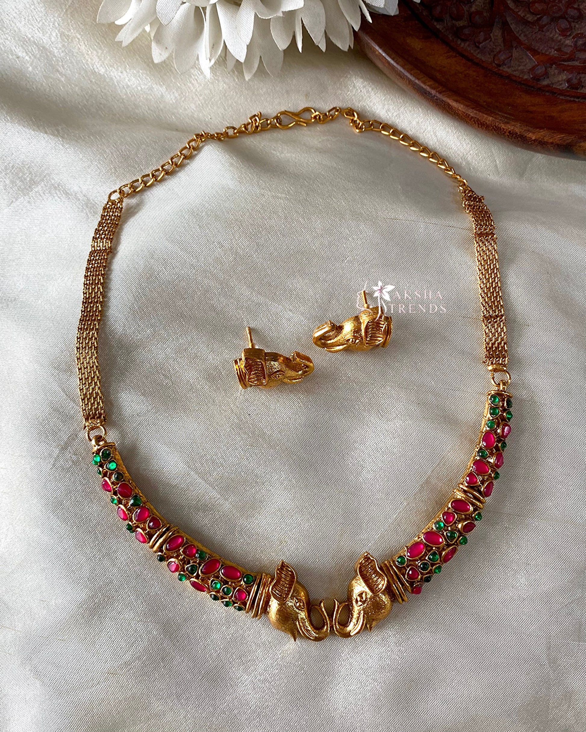 Antique Elephant choker Aksha Trends