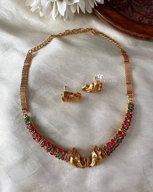Antique Elephant choker Aksha Trends