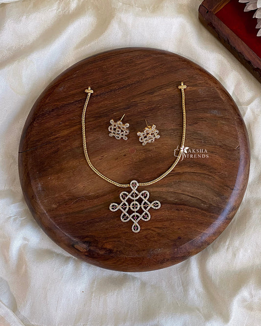 Kolam Diamond Necklace Aksha Trends