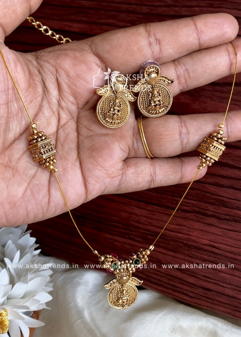 Invisible Necklace -lakshmi coin Aksha Trends 