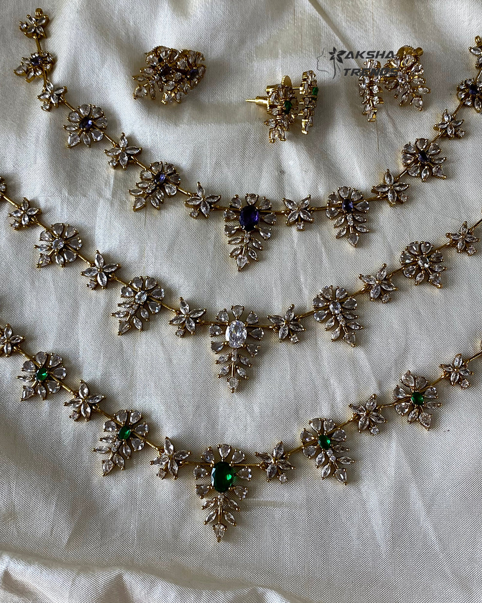 Floral diamond Necklace Aksha Trends 