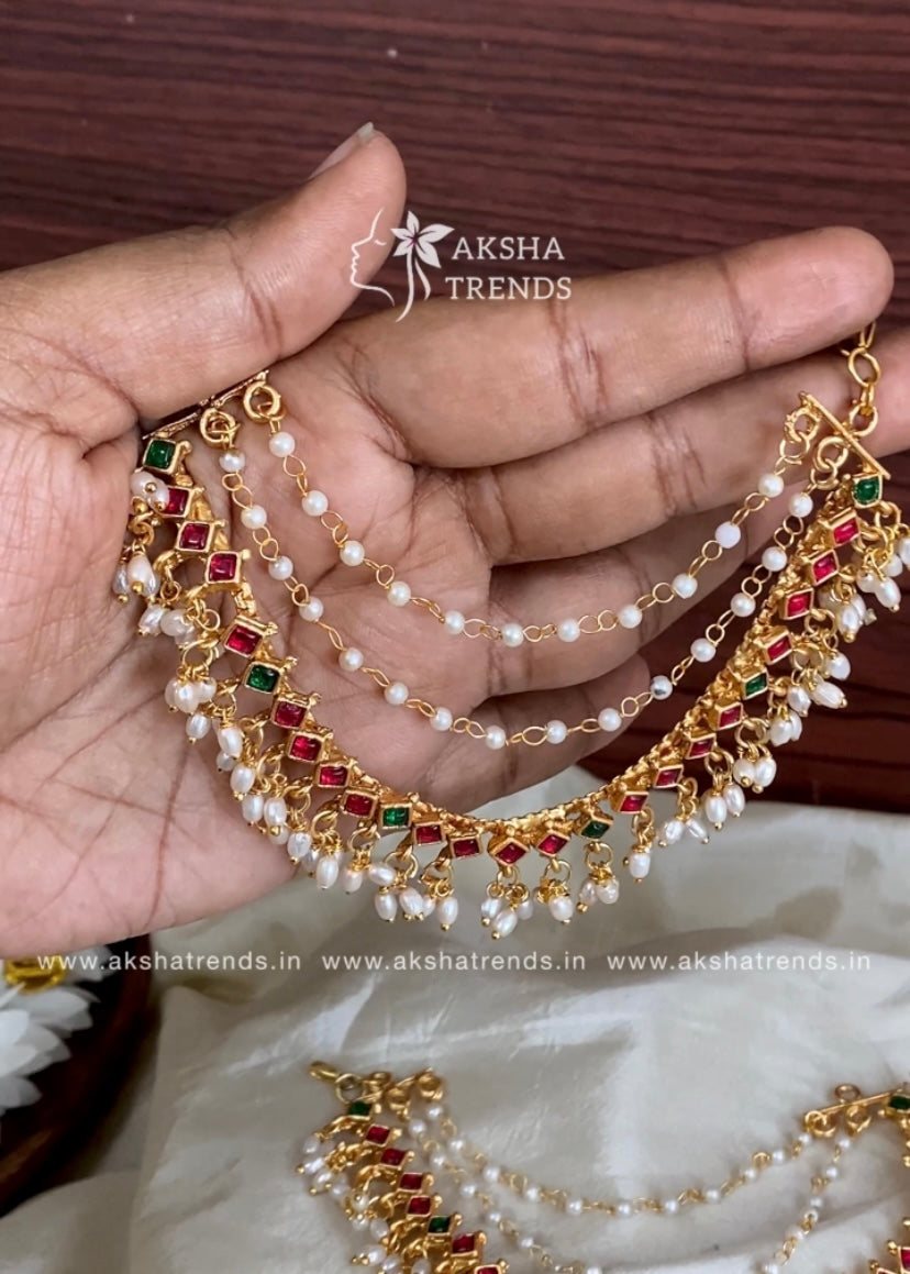Antique kemp earchain -3 layer Aksha Trends