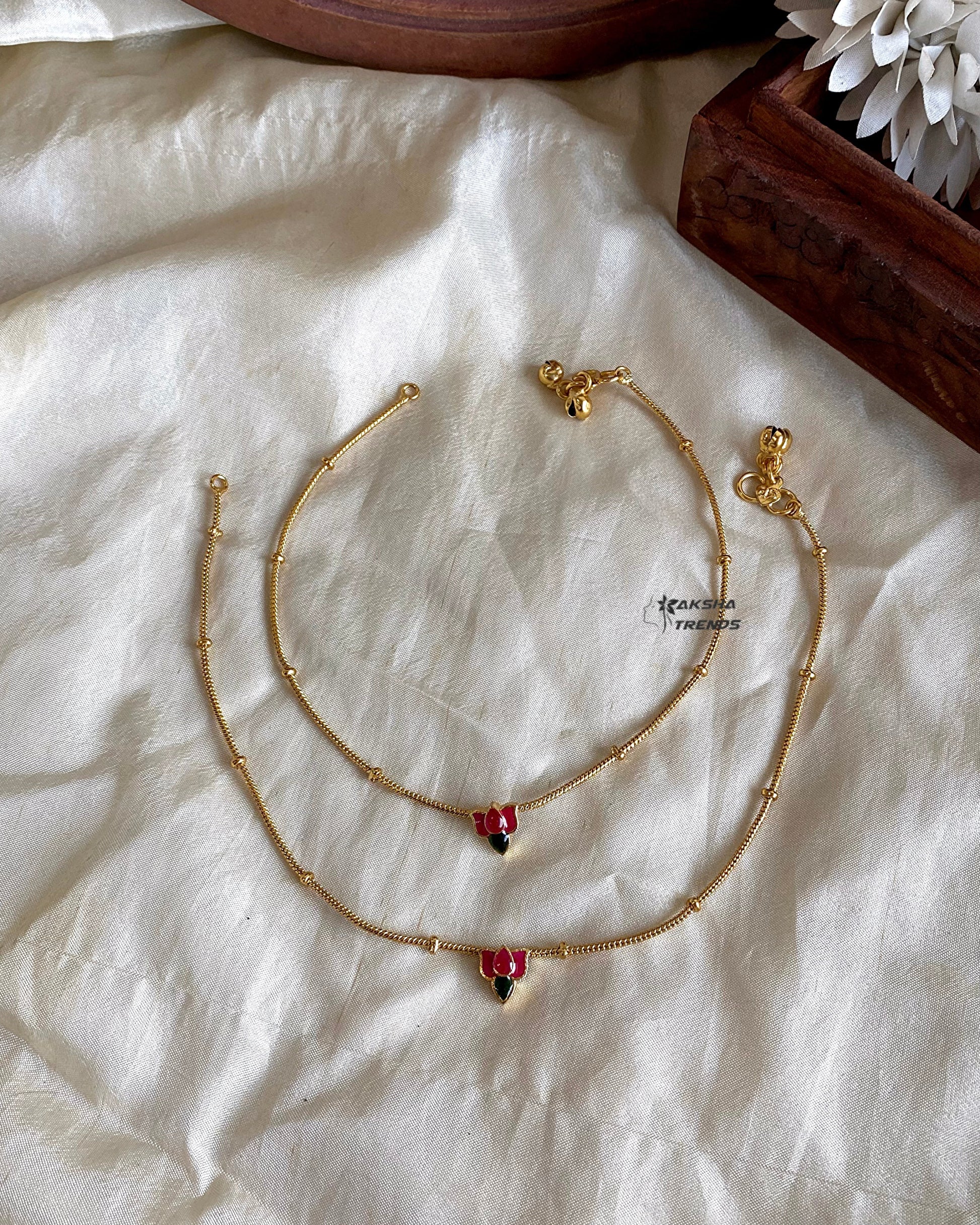 Lotus kemp Anklet / kolusu (10.5 inch) Aksha Trends