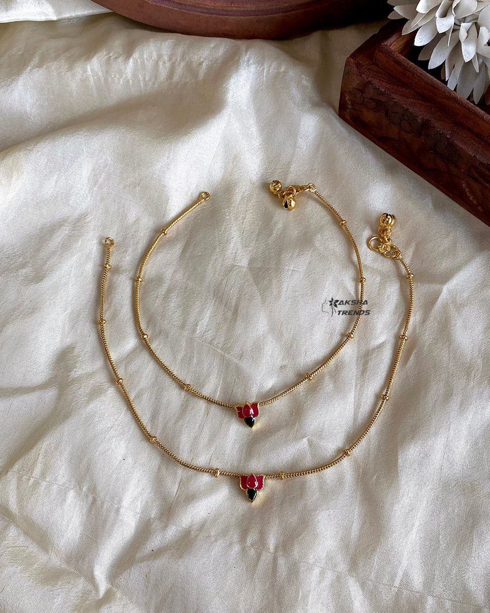 Lotus kemp Anklet / kolusu (10.5 inch) Aksha Trends 