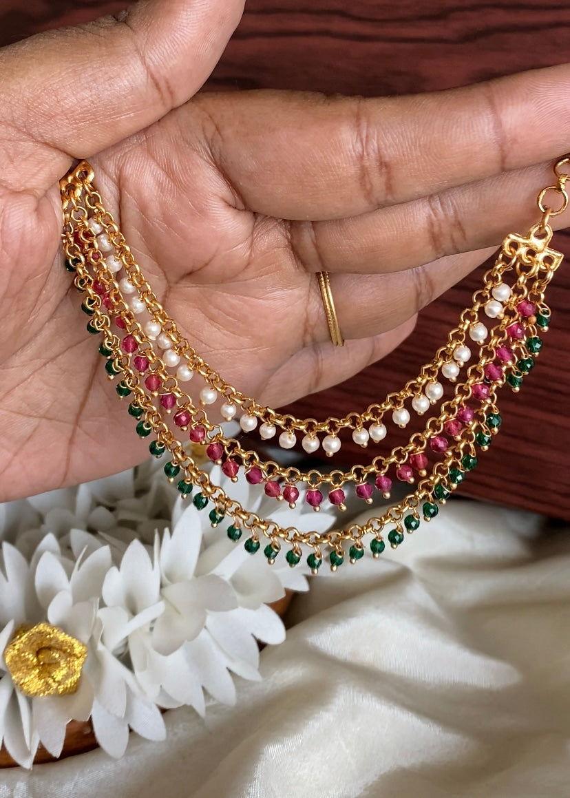 Premium floral AD earchain Aksha Trends 