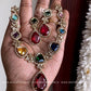 Navratna Victorian diamond Necklace Aksha Trends