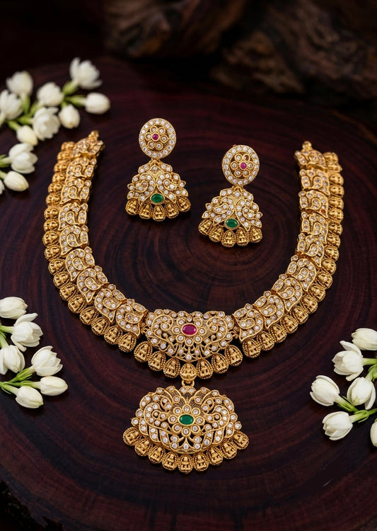 Antique bridal stone necklace Aksha Trends
