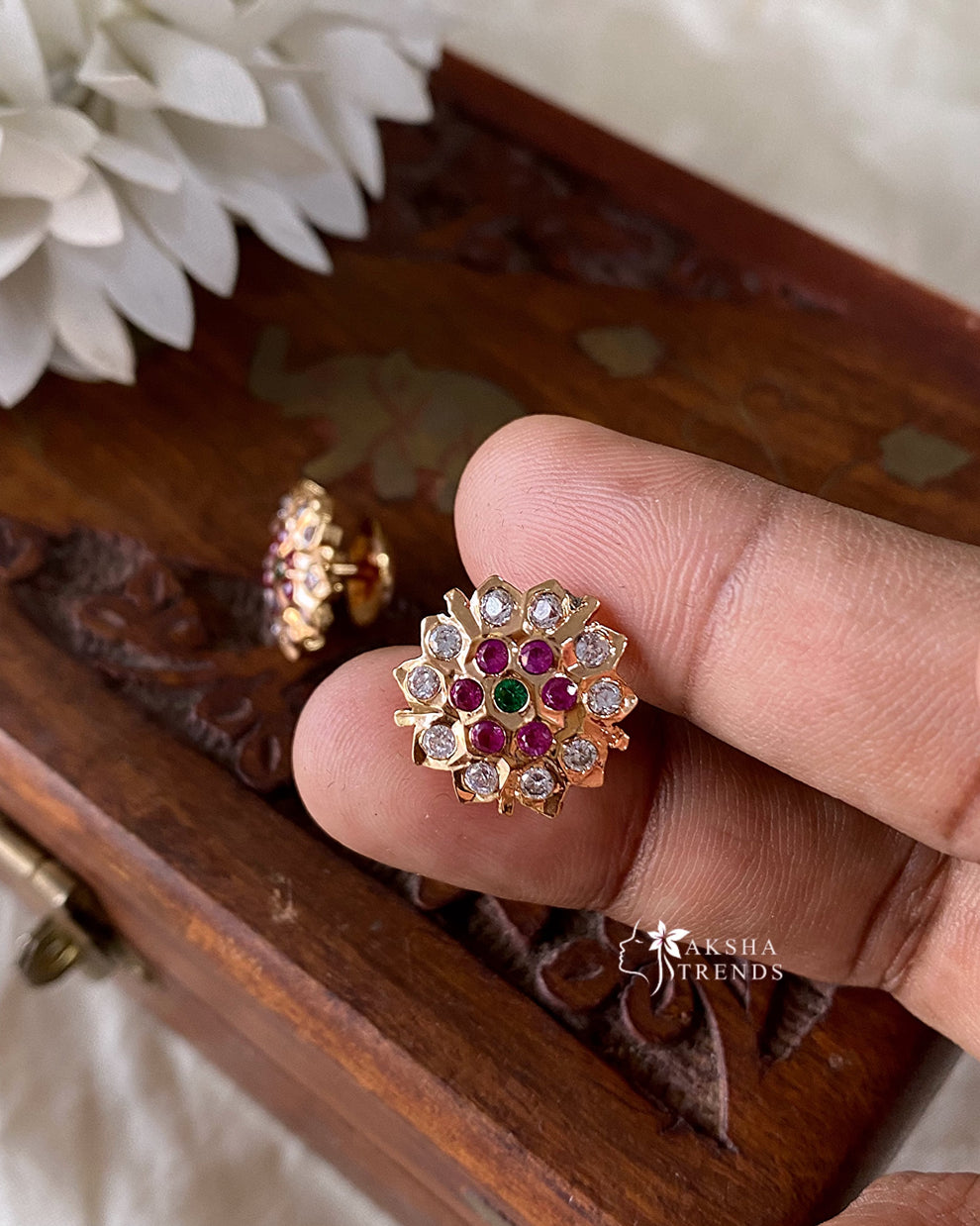 Impon Gold Earrings Aksha Trends 