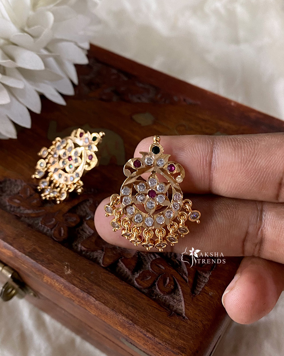 Impon Gold Earrings Aksha Trends 