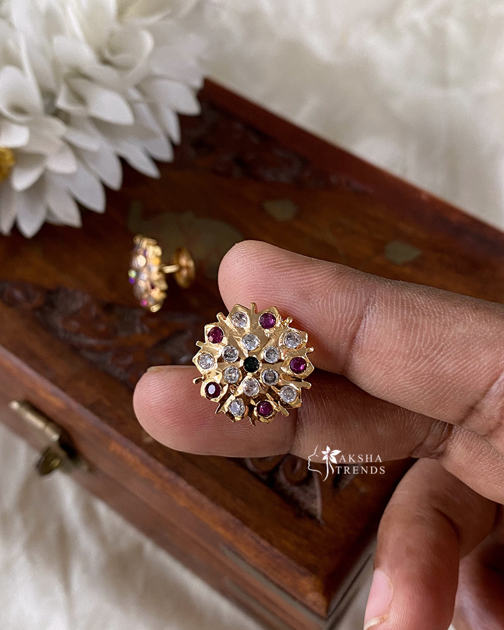 Impon Gold Earrings Aksha Trends 