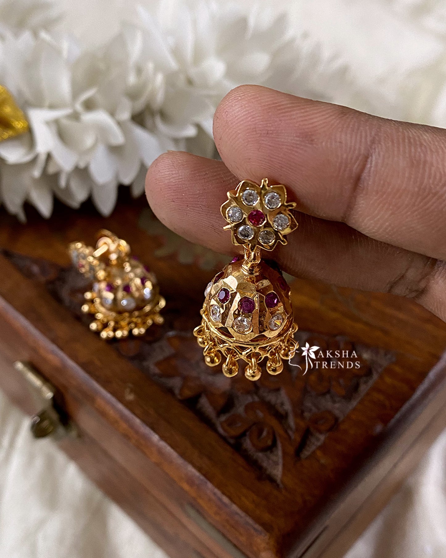 Impon Gold Jhumka Aksha Trends