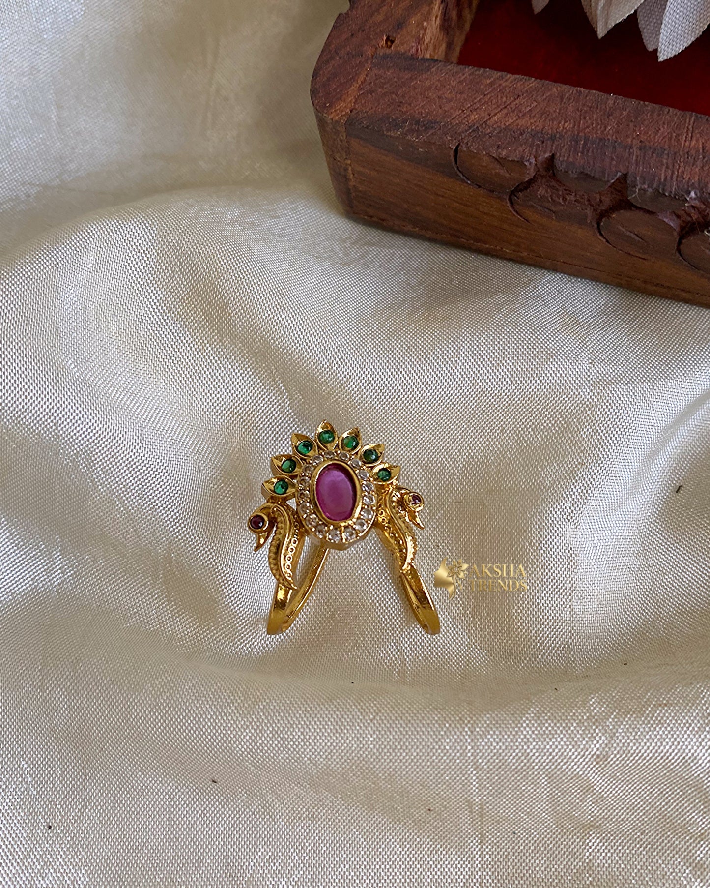 Ruby bridal vangi rings Aksha Trends