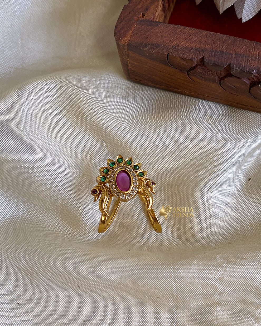 Ruby bridal vangi rings Aksha Trends 