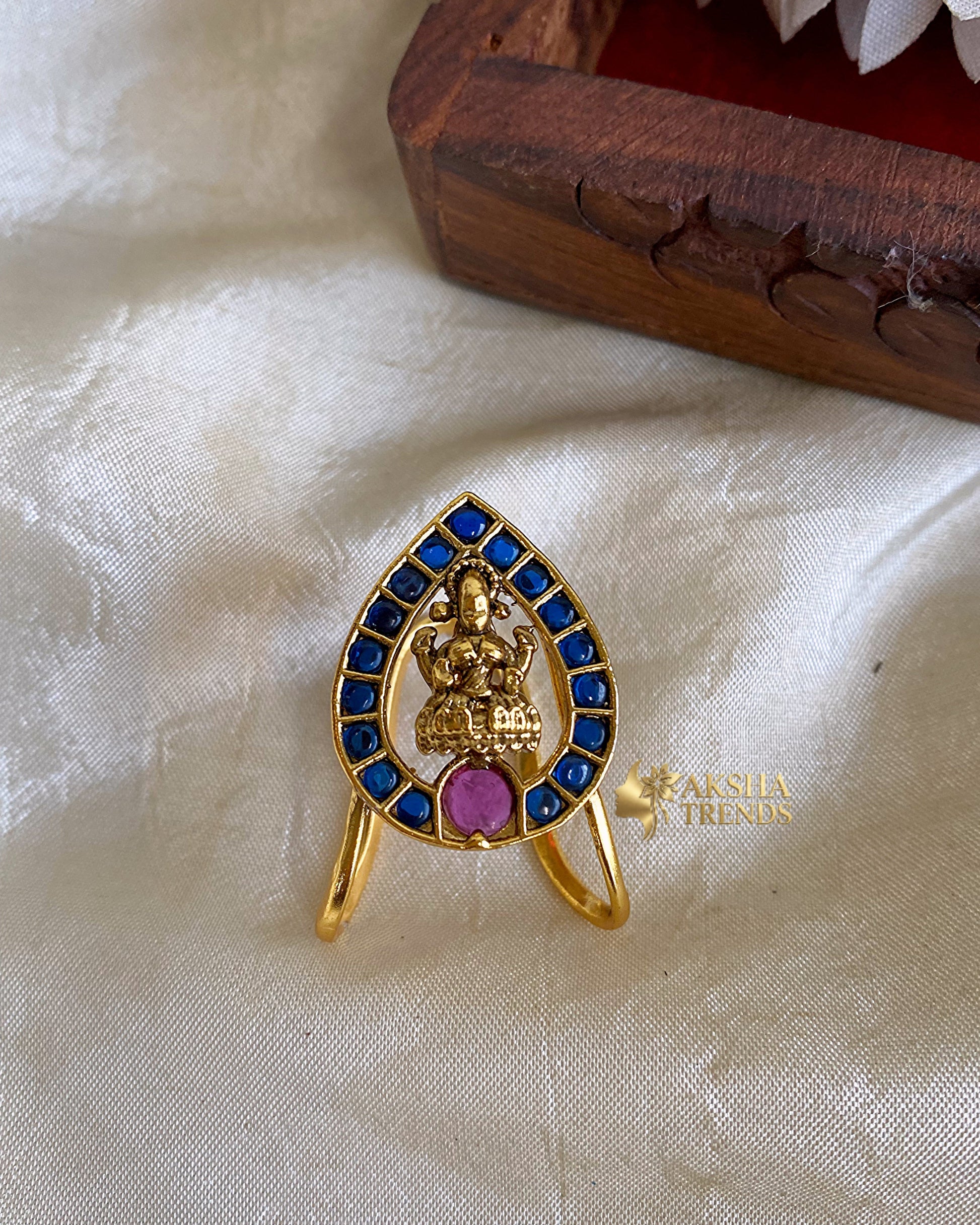 Lakshmi bridal rings -blue kemp Aksha Trends