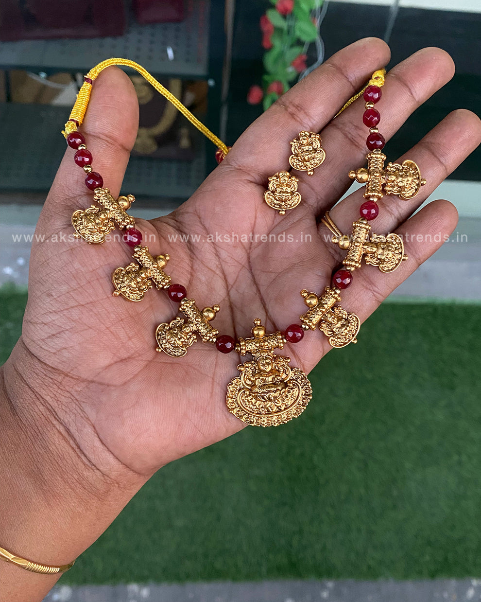Antique lakshmi bead necklace -Ruby Aksha Trends 