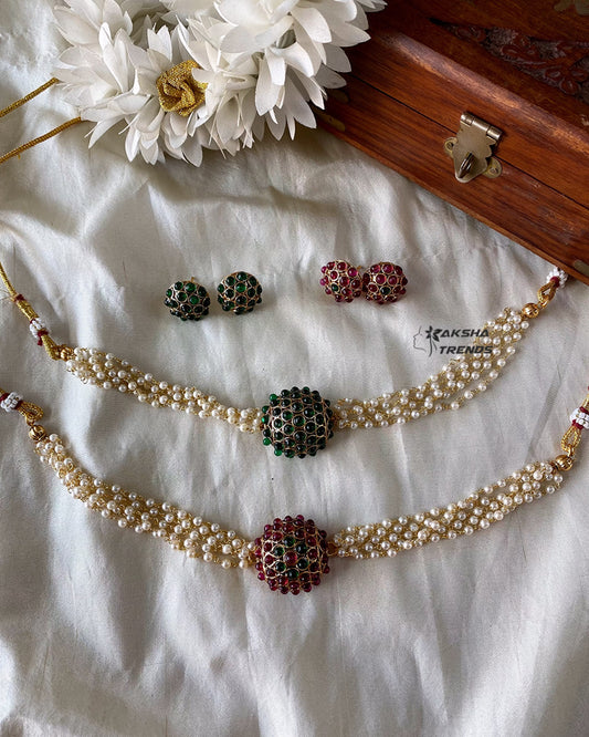 Pearl kemp choker Aksha Trends